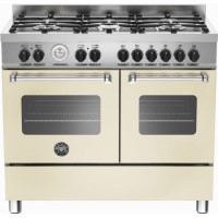 Bertazzoni MAS100-6-MFE-D-CRE Master Series 100cm Dual Fuel Range Cooker With A Double Oven-Matt Cream