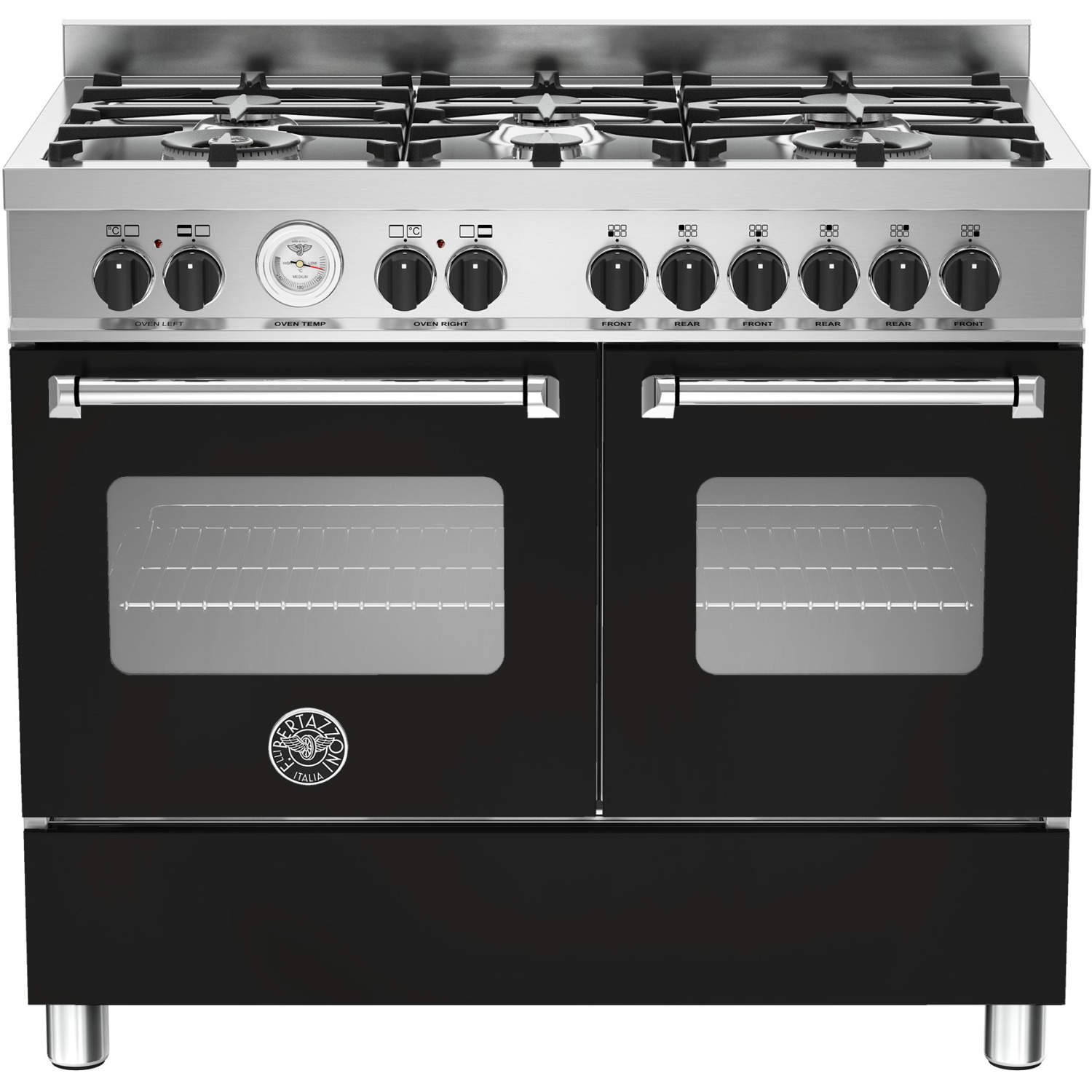 Refurbished Bertazzoni Master Series MAS100-6-MFE-D-NEE 100cm Dual Fuel Range Cooker Black