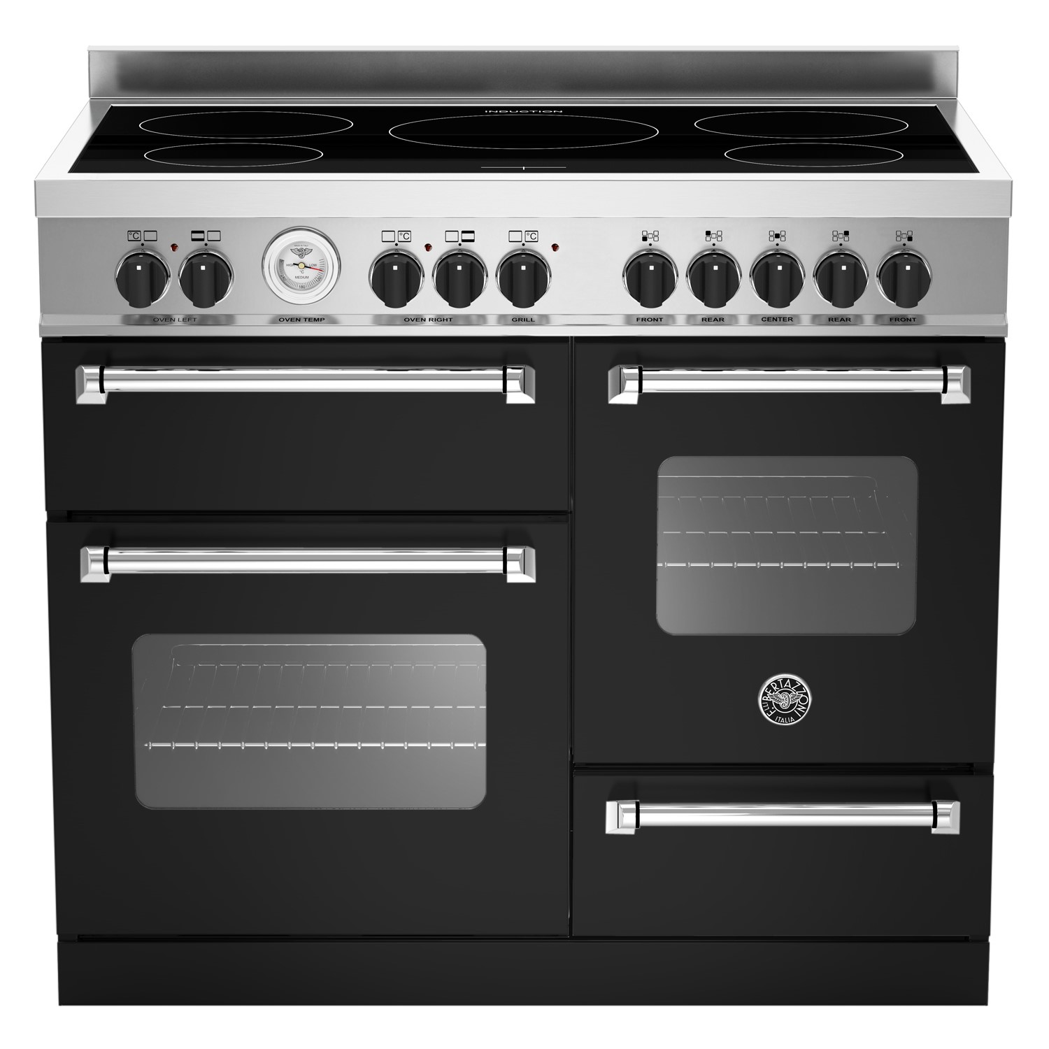 Bertazzoni Master Series 110cm Electric Range Cooker with Induction Hob - Black