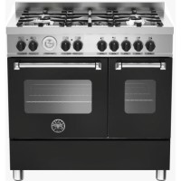 Refurbished Bertazzoni Master Series MAS90-5-MFE-D-NEE 90cm Dual Fuel Double Oven Range Cooker Black