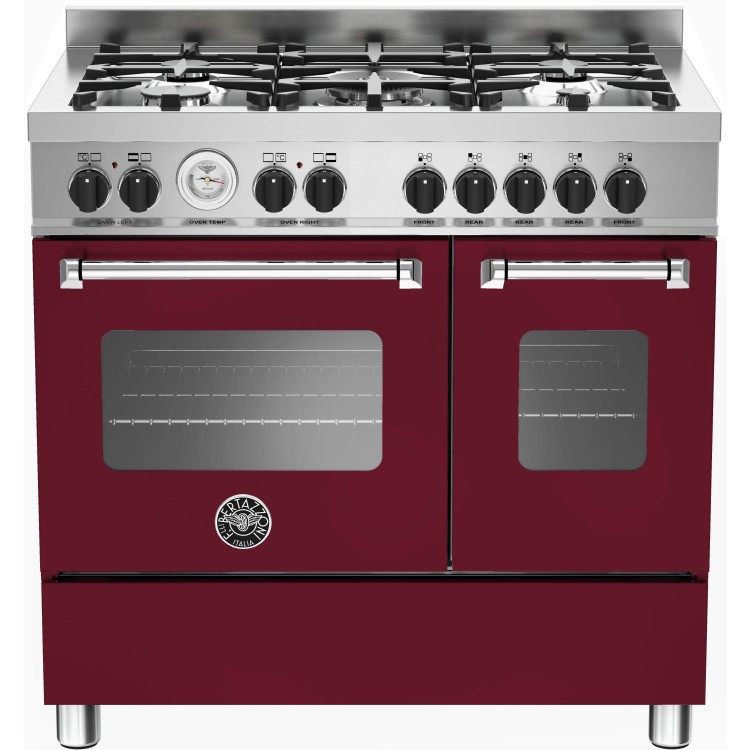Bertazzoni MAS90-5-MFE-D-VIE Master 90cm Dual Fuel Range Cooker With 5 Burners And 2 Ovens Matt Burg