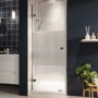 800mm Ribbed / Fluted Glass Left Hand Hinged Shower Door 8mm Glass - Matira