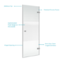 900mm Ribbed Glass Left Hand Hinged Shower Door 8mm Glass - Matira