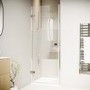 900mm Ribbed / Fluted Glass Left Hand Hinged Shower Door 8mm Glass - Matira