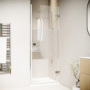 900mm Ribbed Glass Left Hand Hinged Shower Door 8mm Glass - Matira