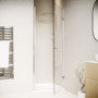900mm Ribbed Glass Left Hand Hinged Shower Door 8mm Glass - Matira