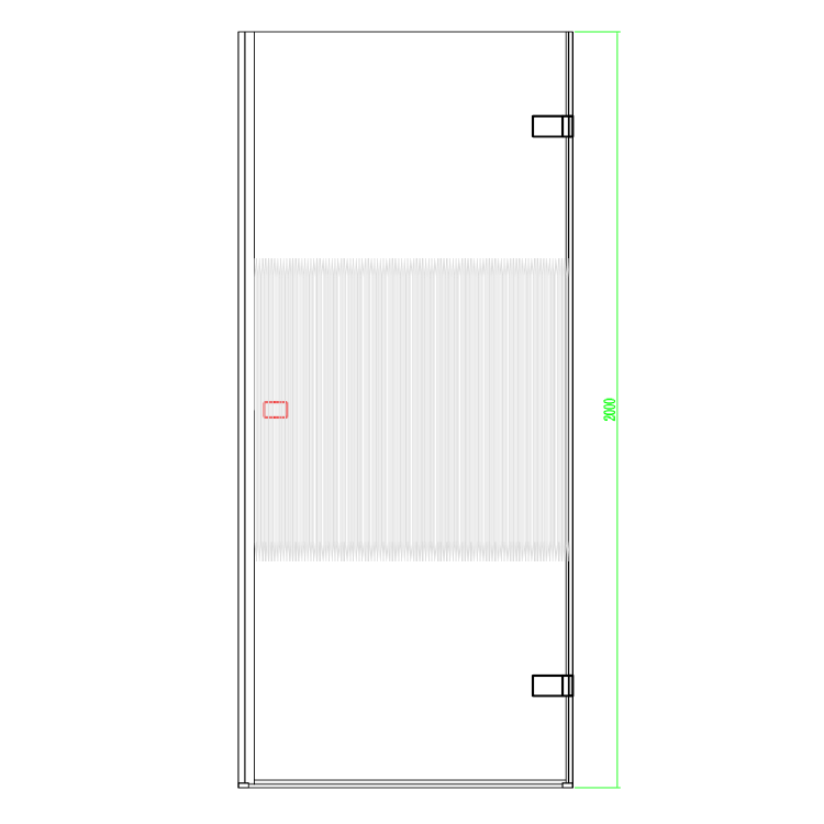 900mm Ribbed Glass Right Hand Hinged Shower Door 8mm Glass - Matira