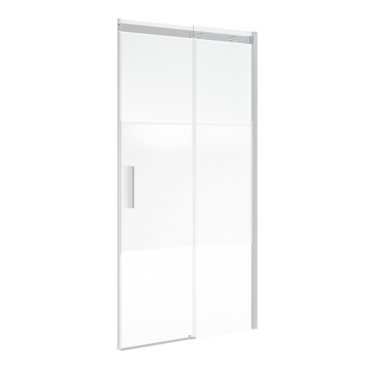 1000mm Ribbed / Fluted Glass Left Hand Sliding Shower Door 8mm Glass - Matira