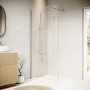 1000mm Ribbed / Fluted Glass Shower Screen for Wet Room & Walk In Shower - Matira