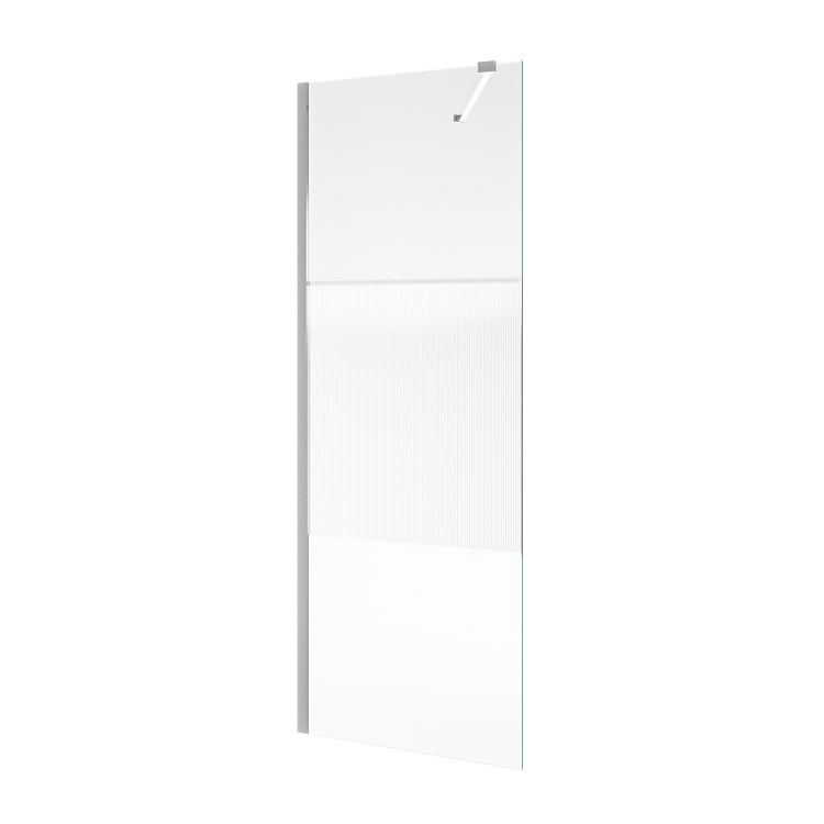 1000mm Ribbed Glass Shower Screen for Wetroom & Walk In Shower - Matira