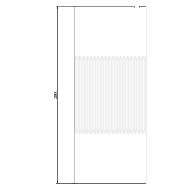 1000mm Ribbed Glass Shower Screen for Wetroom & Walk In Shower - Matira