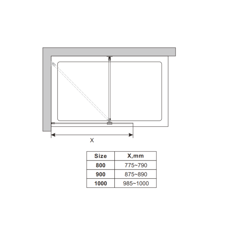 1000mm Ribbed Glass Shower Screen for Wetroom & Walk In Shower - Matira