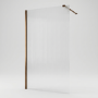 1200mm Brushed Bronze Ribbed / Fluted Glass Shower Screen for Wet Room & Walk In Shower - Matira