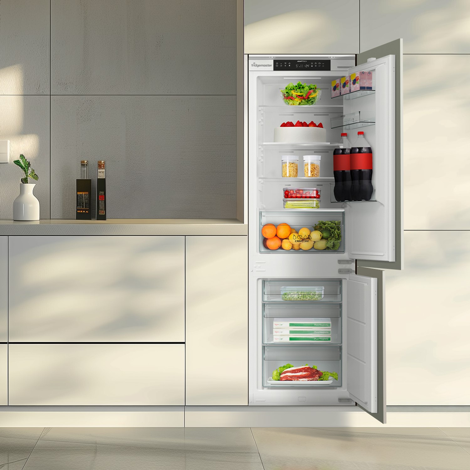 Fridgemaster Look Fridgemaster 252 Litre 70/30 Integrated Fridge Freezer MBC55252NE ...