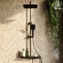 ONLY OPENED - Black Thermostatic Mixer Shower Set with Push Button & Shelf - Mika