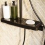 GRADE A2 - Black Thermostatic Mixer Shower Set with Push Button & Shelf - Mika