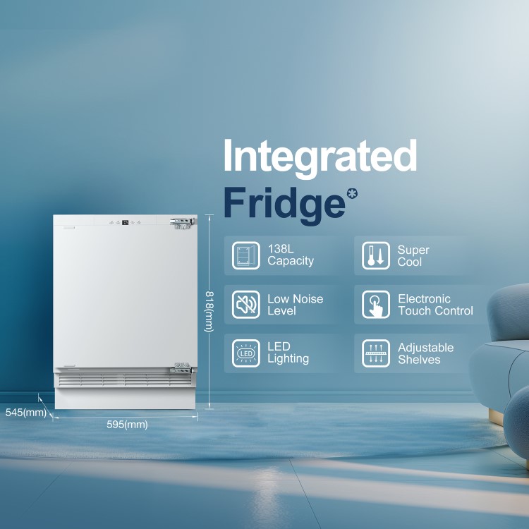 Fridgemaster 138 Litre Integrated Under Counter Fridge