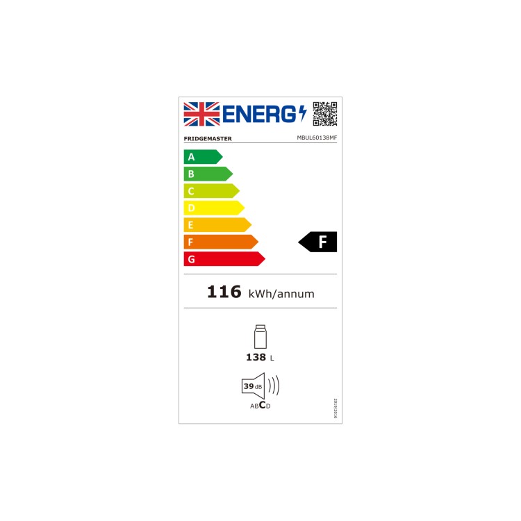 Fridgemaster 138 Litre Under Counter Integrated Larder Fridge