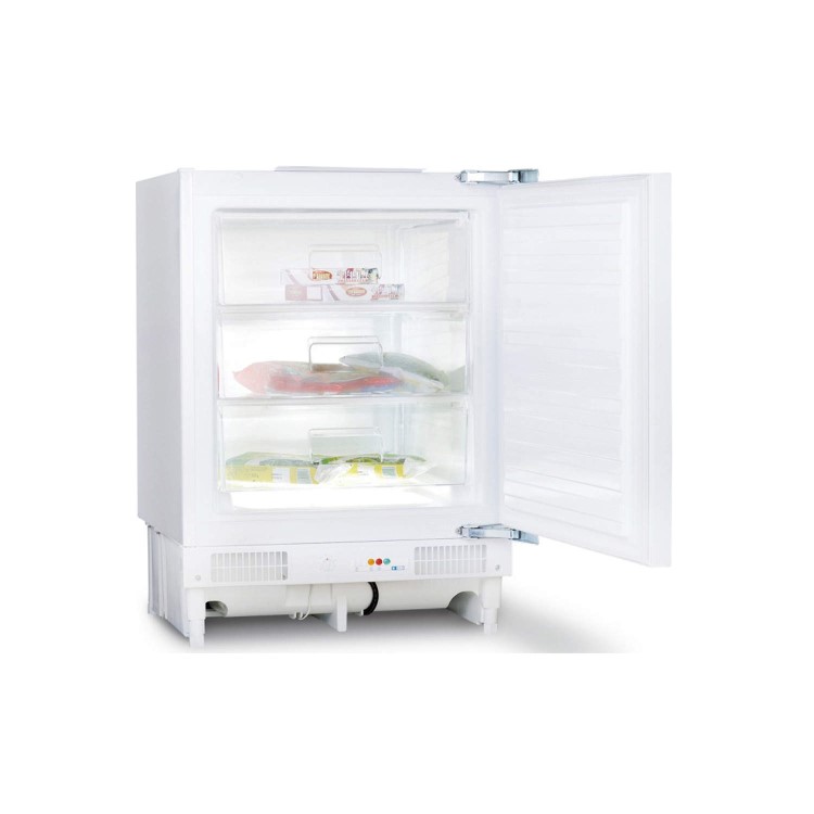 Fridgemaster MBUZ6097 59cm Wide Integrated Upright Under Counter Freezer - White