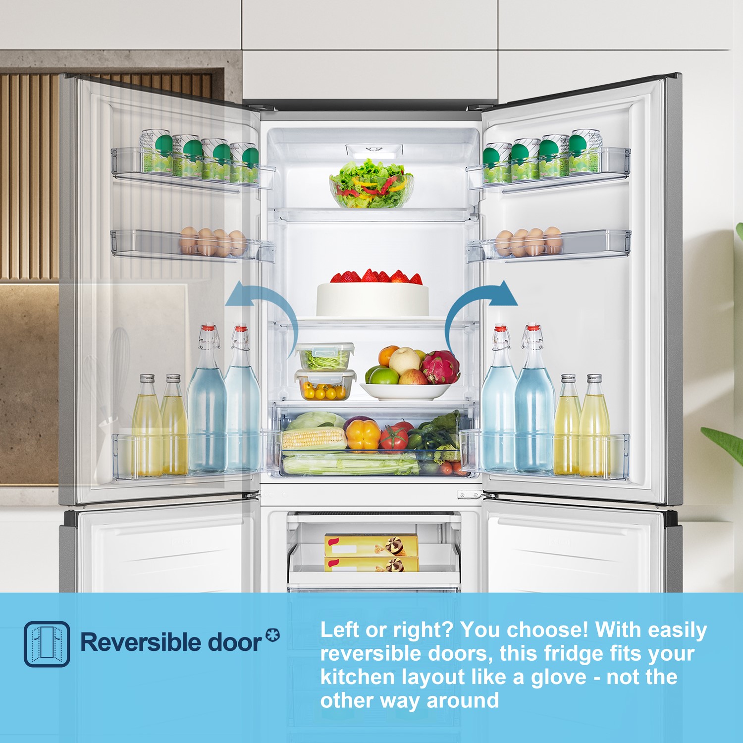 Fridgemaster Look Fridgemaster 252 Litre 50/50 Freestanding Fridge Freezer - Silver ...