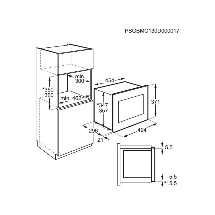 AEG MC1753E-M High Performance 17L Built-in Standard Microwave
