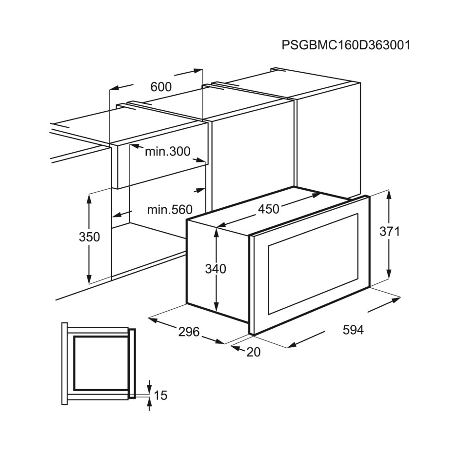 AEG MC1763EM High Performance 17L Builtin Standard Microwave