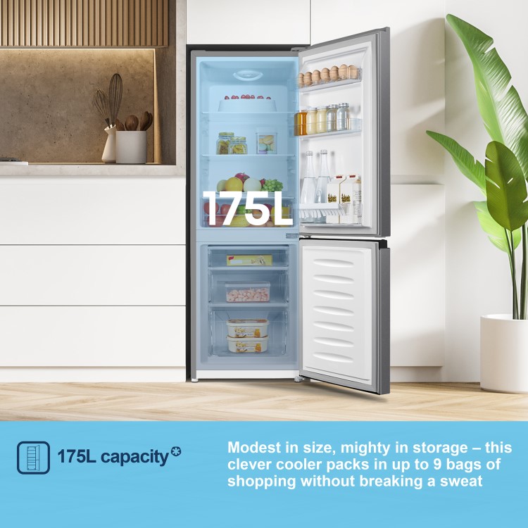 Fridgemaster 175 Litre 60/40 Freestanding Fridge Freezer - Silver