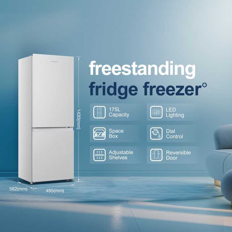 Fridgemaster 175 Litre 60/40 Freestanding Fridge Freezer - White