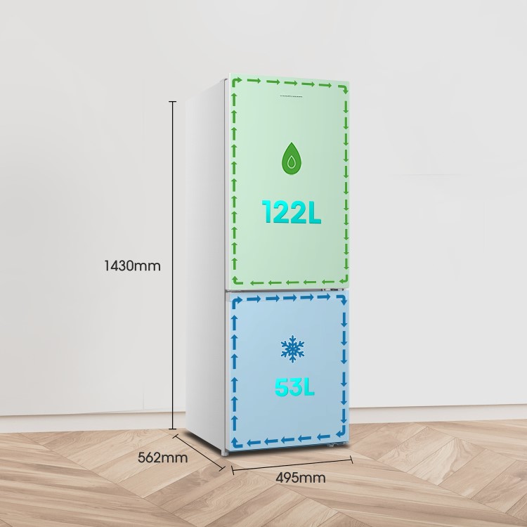 Fridgemaster 175 Litre 60/40 Freestanding Fridge Freezer - White