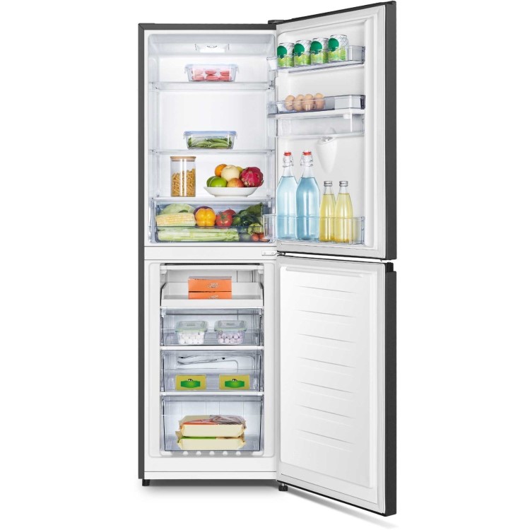 Fridgemaster 252 Litre 50/50 Freestanding Fridge Freezer - Black