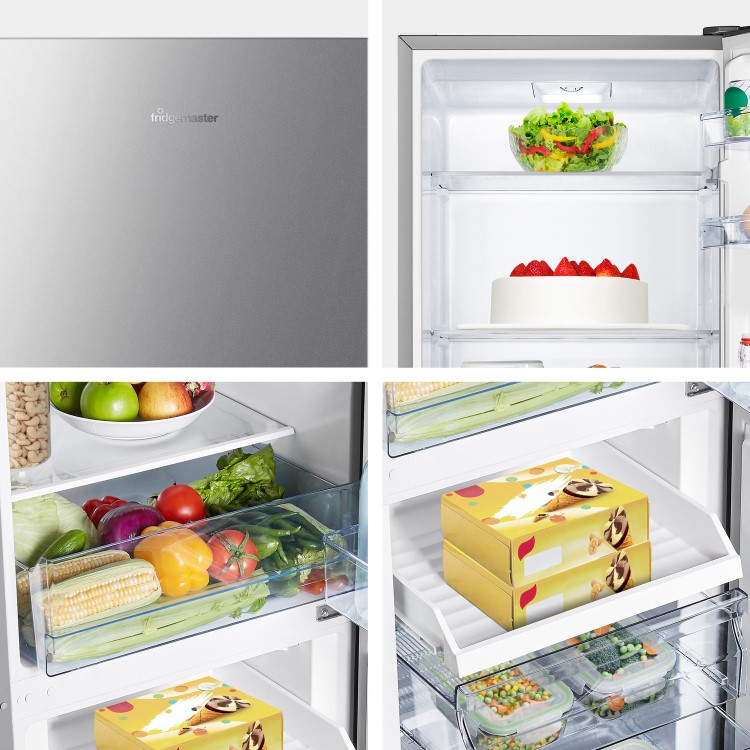 Fridgemaster 252 Litre 50/50 Freestanding Fridge Freezer - Silver