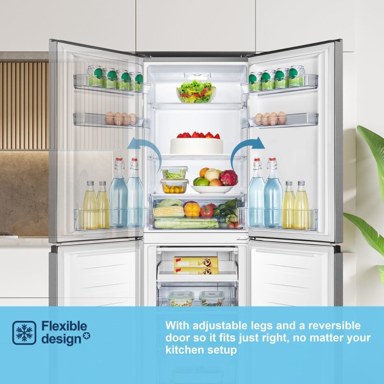 Fridgemaster 252 Litre 50/50 Freestanding Fridge Freezer - Silver