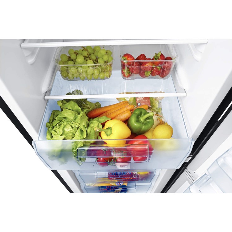 GRADE A2 - Fridgemaster Hisense MC55244DB Black Freestanding Fridge Freezer With Stored Water Dispenser