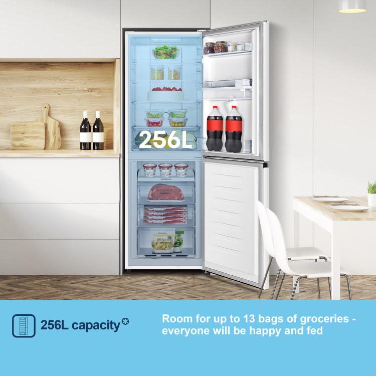 Fridgemaster 256 Litre 50/50 Freestanding Fridge Freezer - Silver