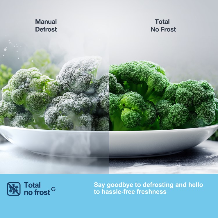 Fridgemaster 256 Litre 50/50 Freestanding Fridge Freezer - Silver