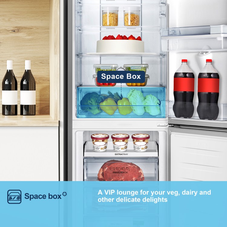 Fridgemaster 256 Litre 50/50 Freestanding Fridge Freezer - Silver