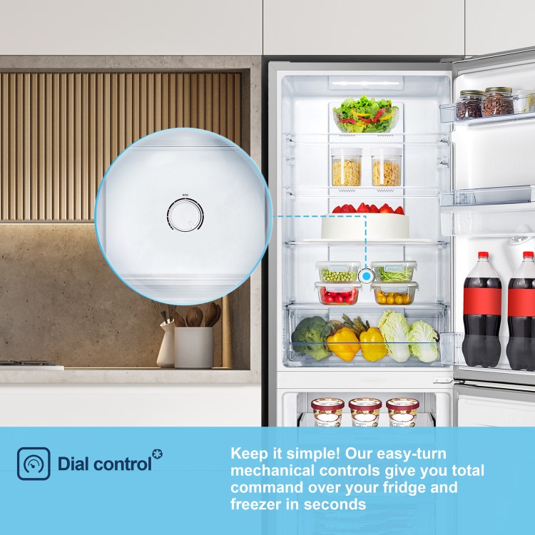 Fridgemaster 256 Litre 50/50 Freestanding Fridge Freezer - Silver