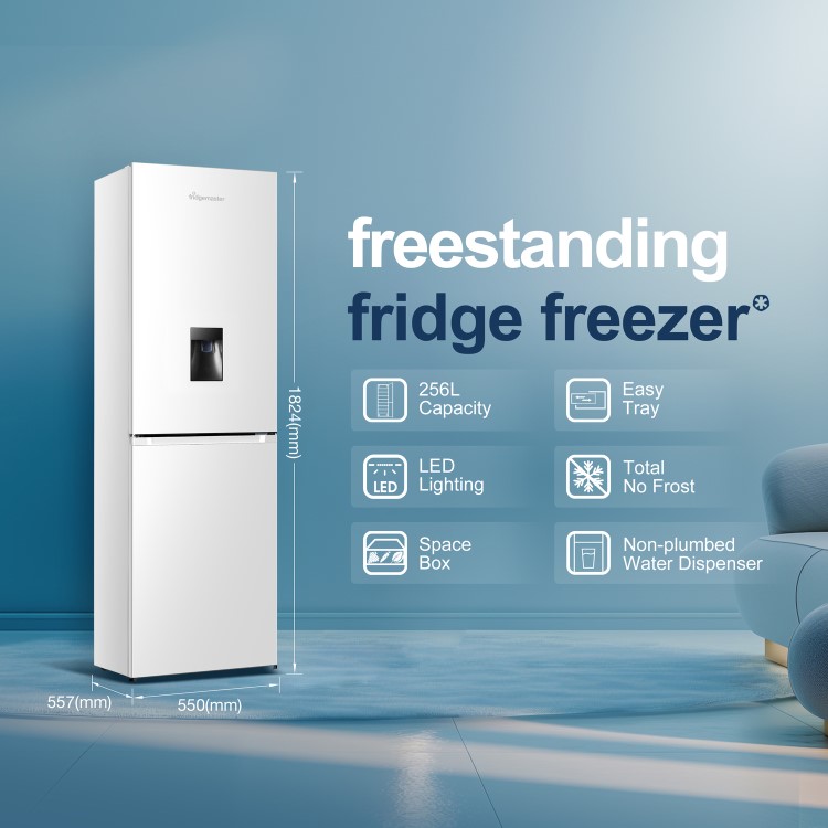 Fridgemaster 256 Litre 50/50 Freestanding Fridge Freezer - White