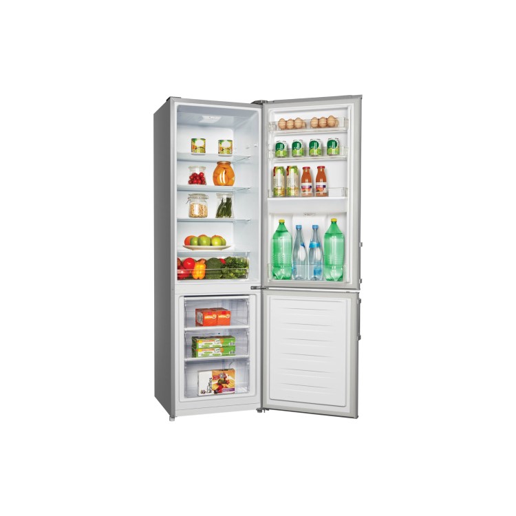 Fridgemaster MC55264DS Freestanding 70-30 Fridge Freezer With Non-Plumbed Water Dispenser - Silver