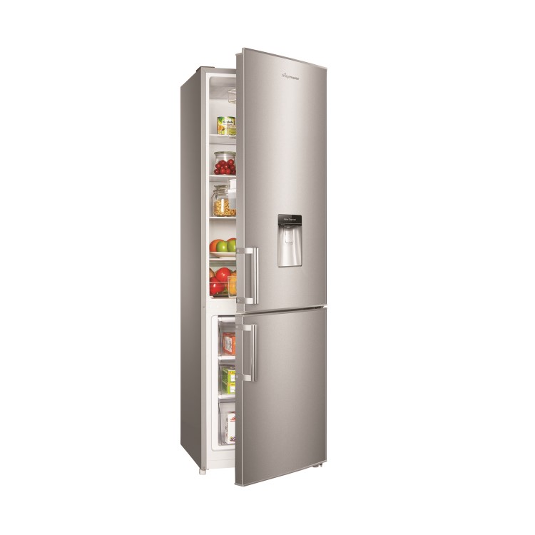 Fridgemaster MC55264DS Freestanding 70-30 Fridge Freezer With Non-Plumbed Water Dispenser - Silver