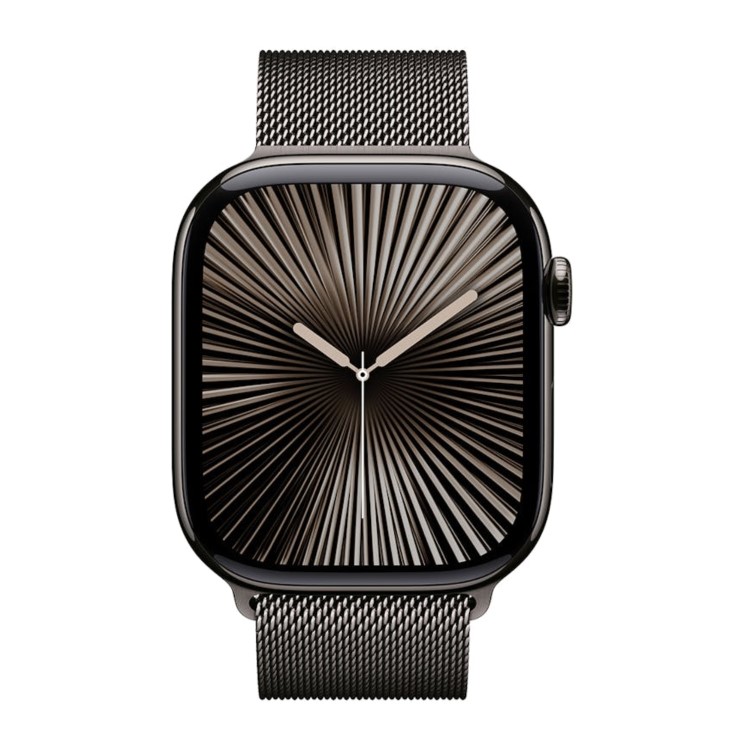Apple Watch Series 10 GPS + Cellular 46mm Slate Titanium Case with Slate Milanese Loop - S/M