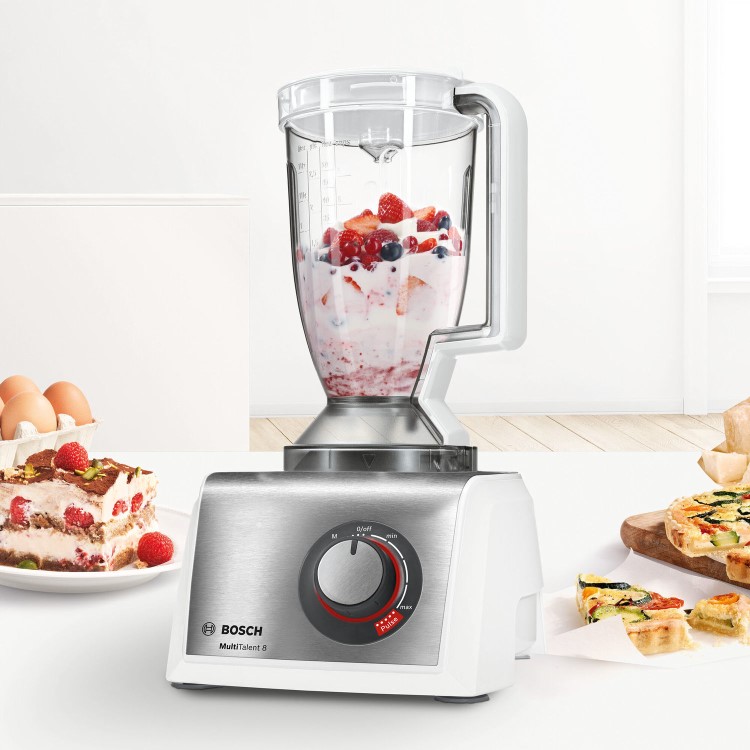 Bosch MultiTalent 8 Food Processor - White & Stainless Steel