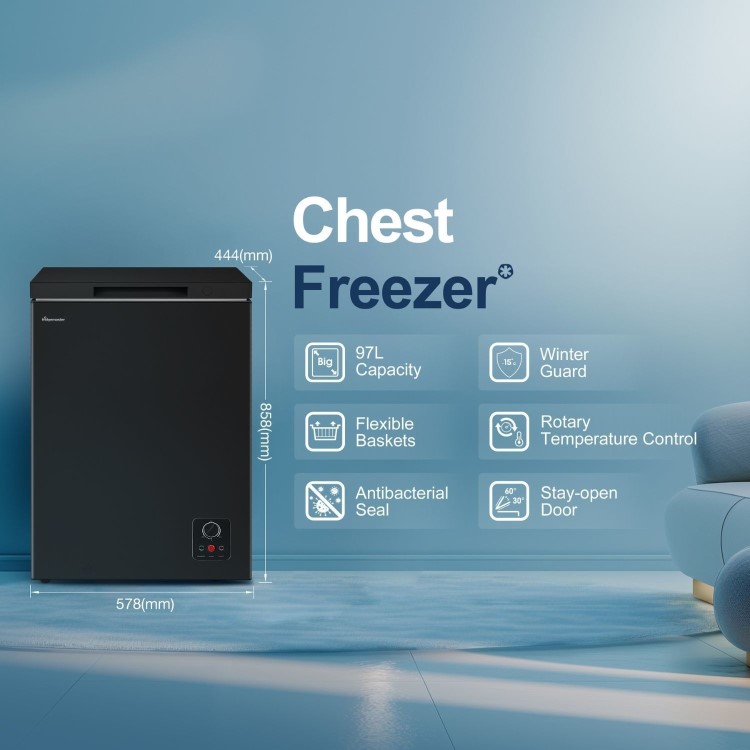 Fridgemaster 97 Litre Chest Freezer - Black