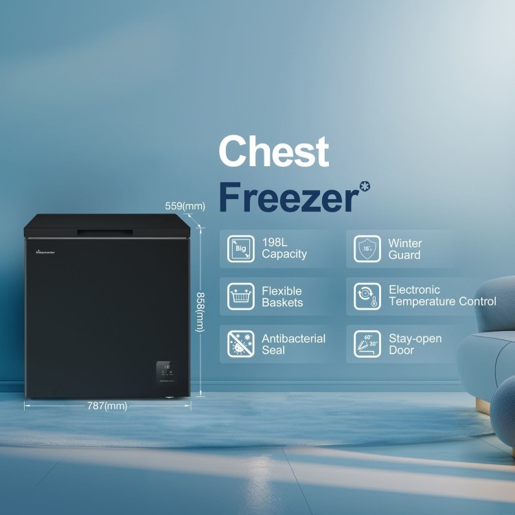 Fridgemaster 198 Litre Chest Freezer - Black