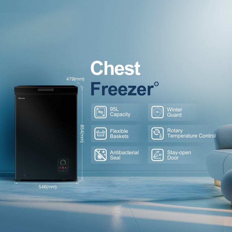 Fridgemaster 95 Litre Chest Freezer - Black