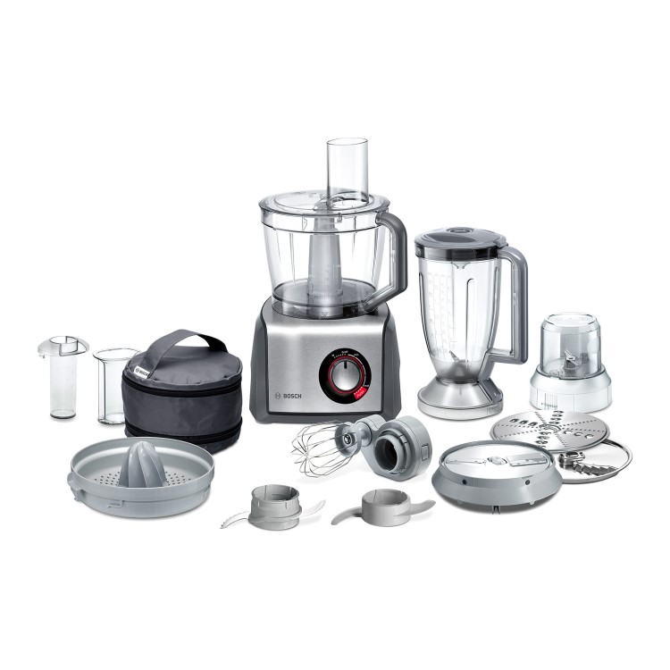 Bosch MCM68861GB 3.9L Food Processor With Blender And Juicer Attachments - Cool Grey
