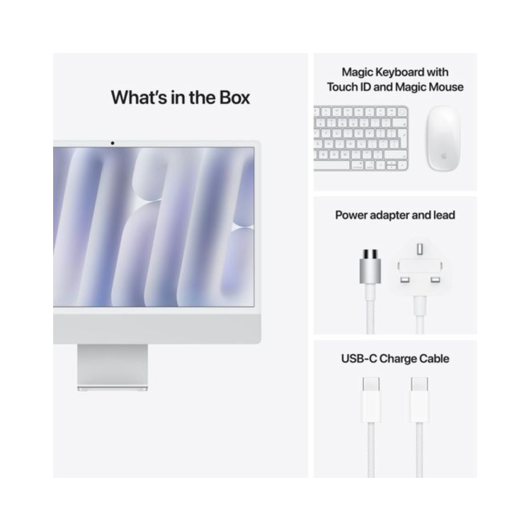 Apple iMac 2024 M4 10-Core 24GB RAM 512GB SSD 24 Inch 4.5K All-in-One PC - Silver