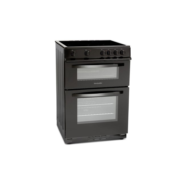 Montpellier MDC600FK 60cm Double Oven Electric Cooker With Ceramic Hob - Black