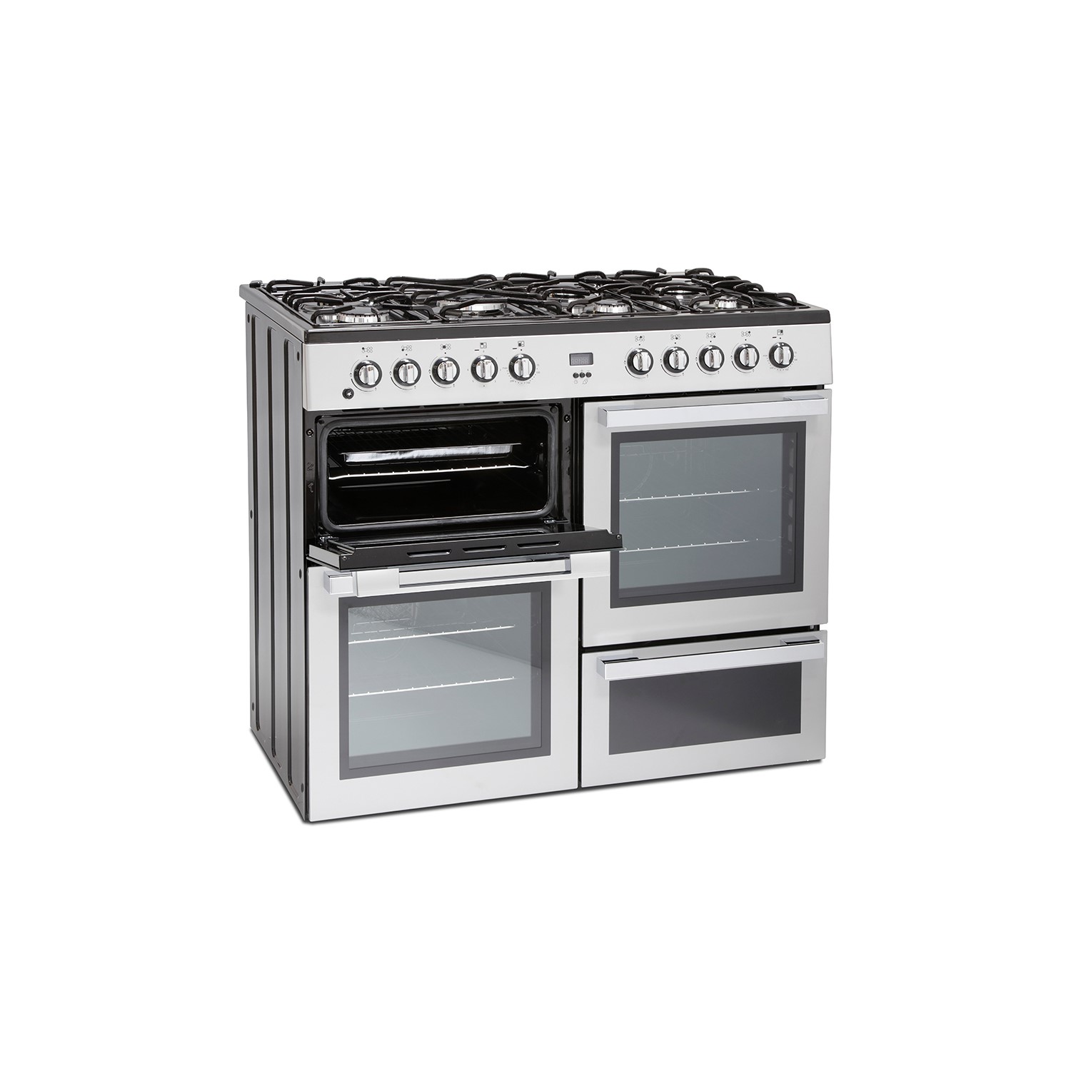 Montpellier MDF100S 100cm Dual Fuel Range Cooker Silver Appliances