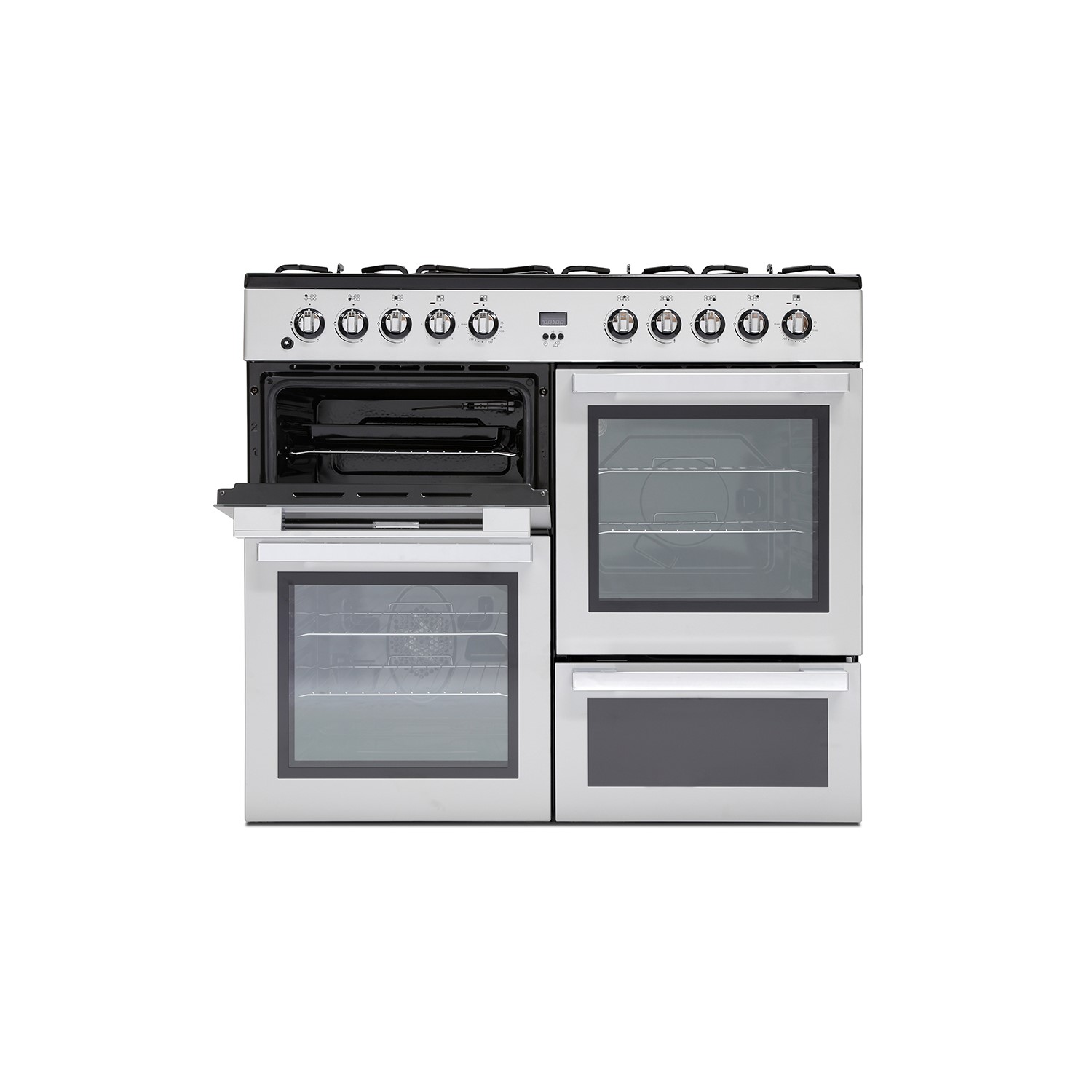 Montpellier MDF100S 100cm Dual Fuel Range Cooker Silver Appliances